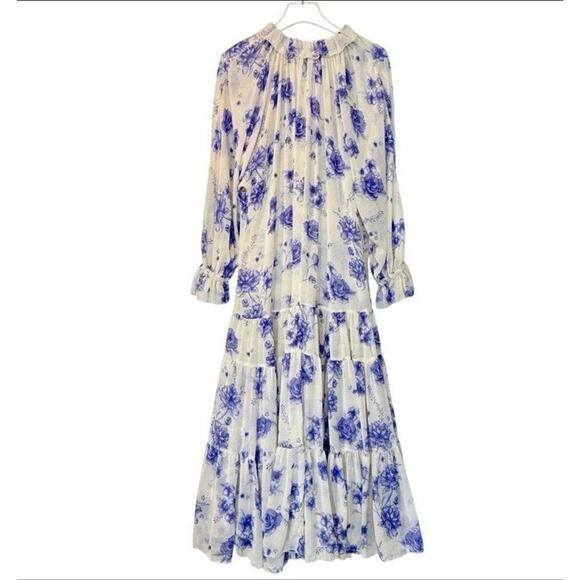 Free People Feeling Groovy Dress in Vintage Ivory & Blue Size Small - Picture 11 of 11